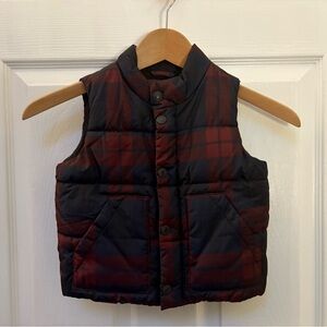 GAP Baby Plaid Vest with Red and Navy